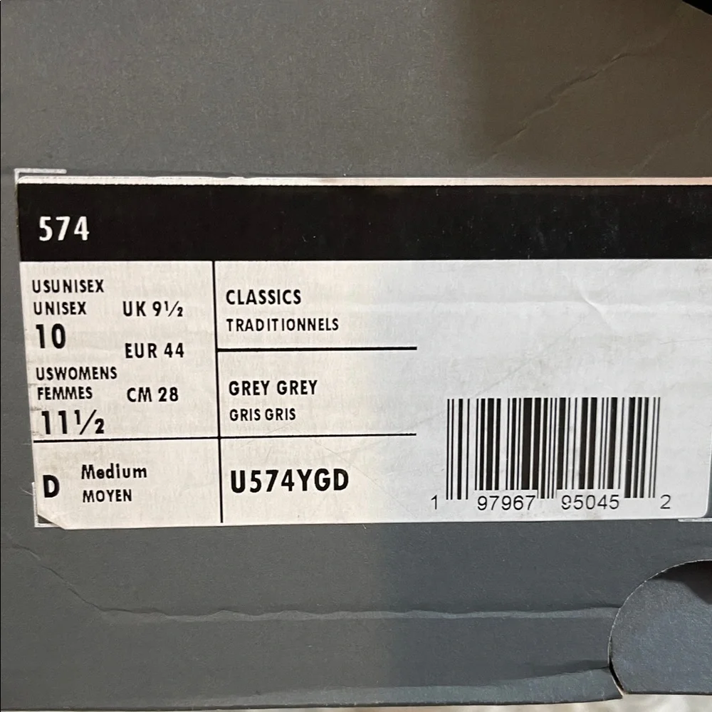 NEW BALANCE UNISEX U574YGD Rain Cloud Grey GREY & PURPLE SIZE 11.5 NEW - Picture 14 of 16